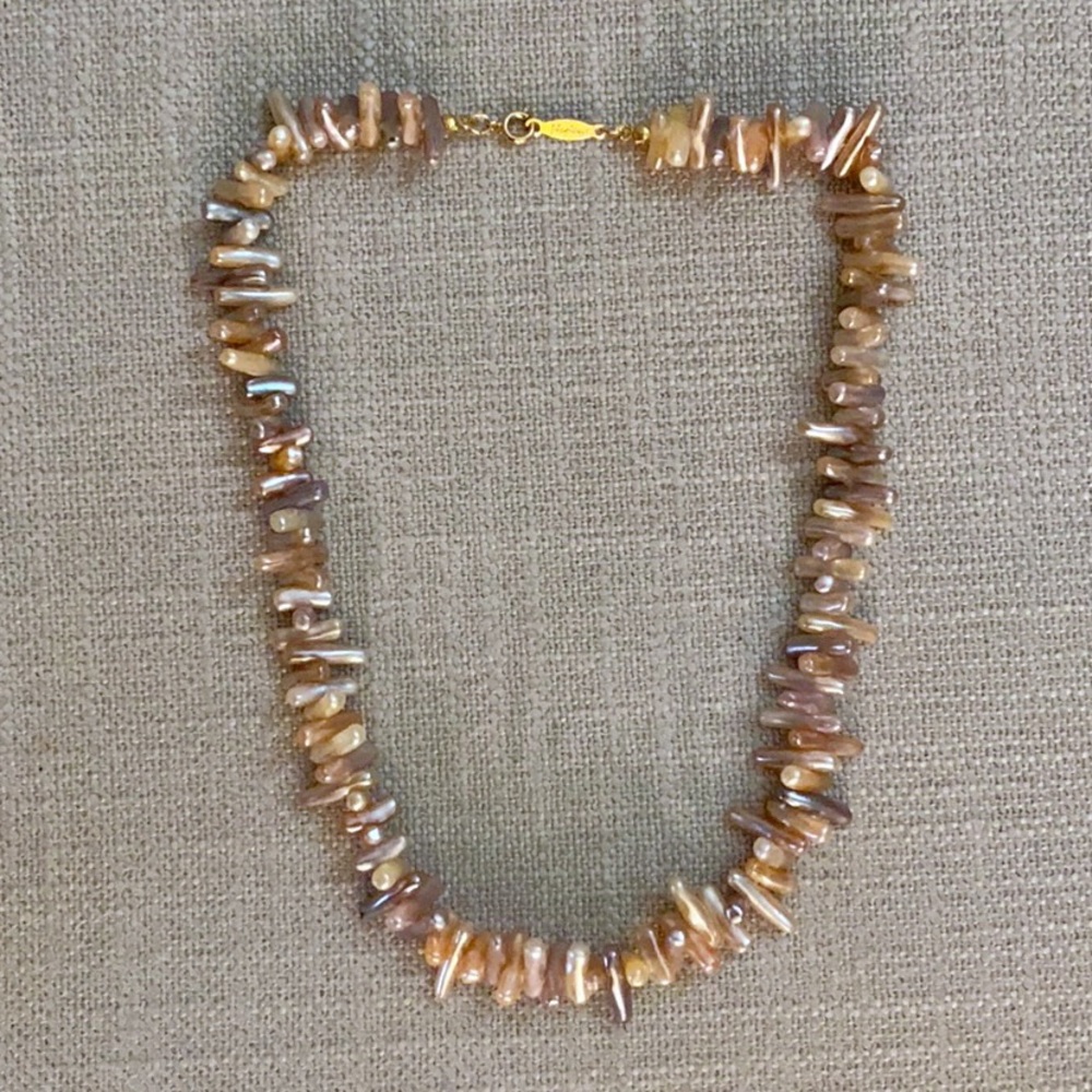 Vintage Napier faux stick pearl necklace